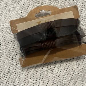 Men's Black and Brown Layered Leather Wrap Bracelet Set